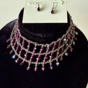 NWT Chocker style bead necklace with earrings